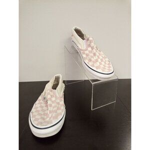 Vans Women's Pink White Checkered Slip-On Flats Size 8.5
